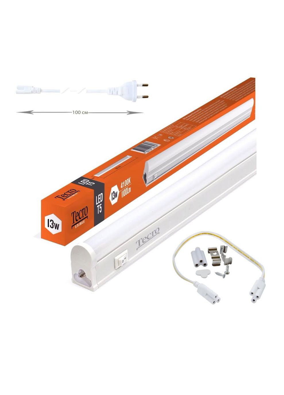 Світильник LED TL-T5-13W-4.1K 13W 4100K Tecro (336952289)