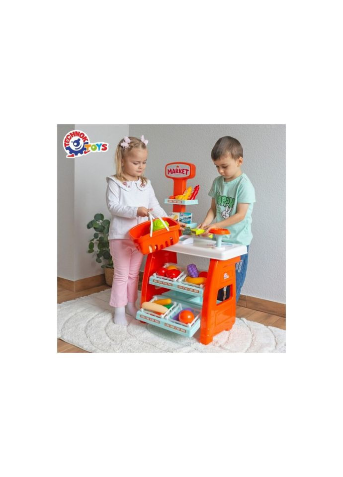 Ігровий дитячий набір "Маркет" 0730TXK прилавок з полицями, кошик, різні продукти ТехноК (362617415)