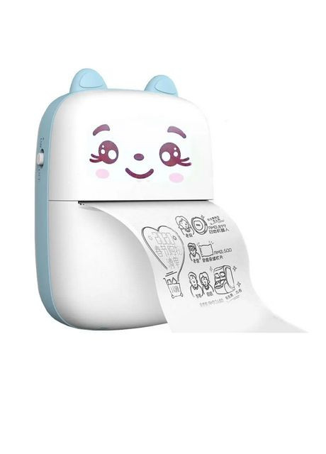 Портативний дитячий міні-принтер Котик із 5 рулонами A8CCBL No Brand (313235379)