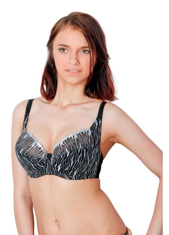 Чёрный бюстгалтер (чашка d) (p-17445) Носи своє