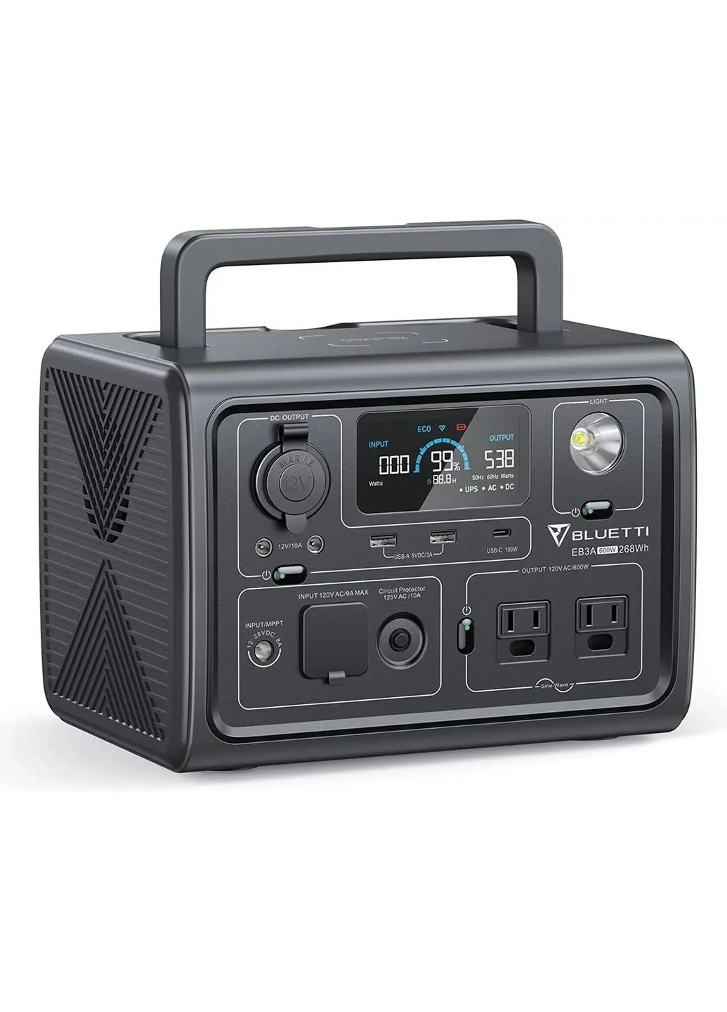 Портативна зарядна станція eb3a 600 W (268.8 Wh) Bluetti (279554343)
