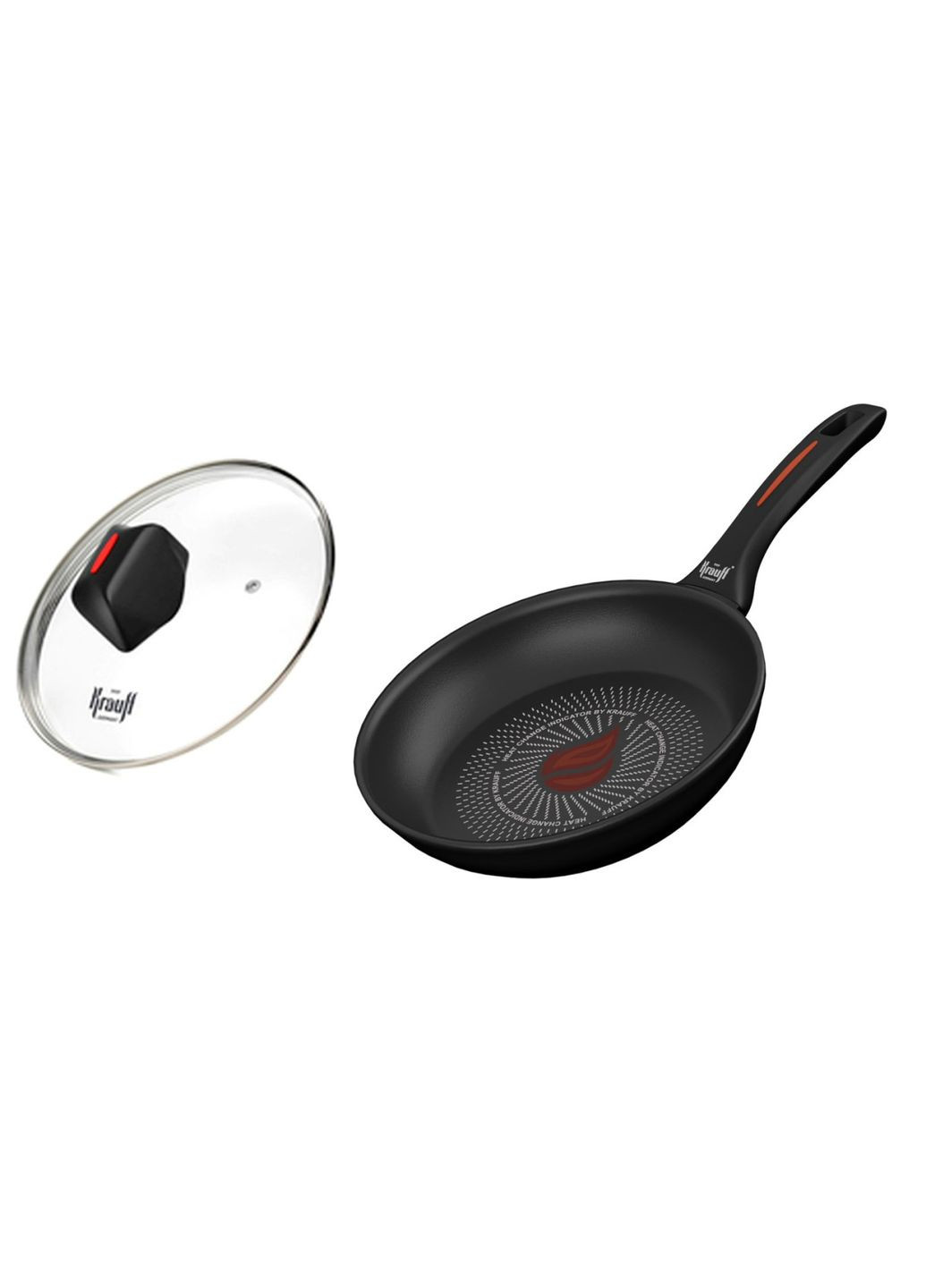 Сковорода універсальна з кришкою Smart Fry 88-222-129 24 см чорна Krauff (349223298)