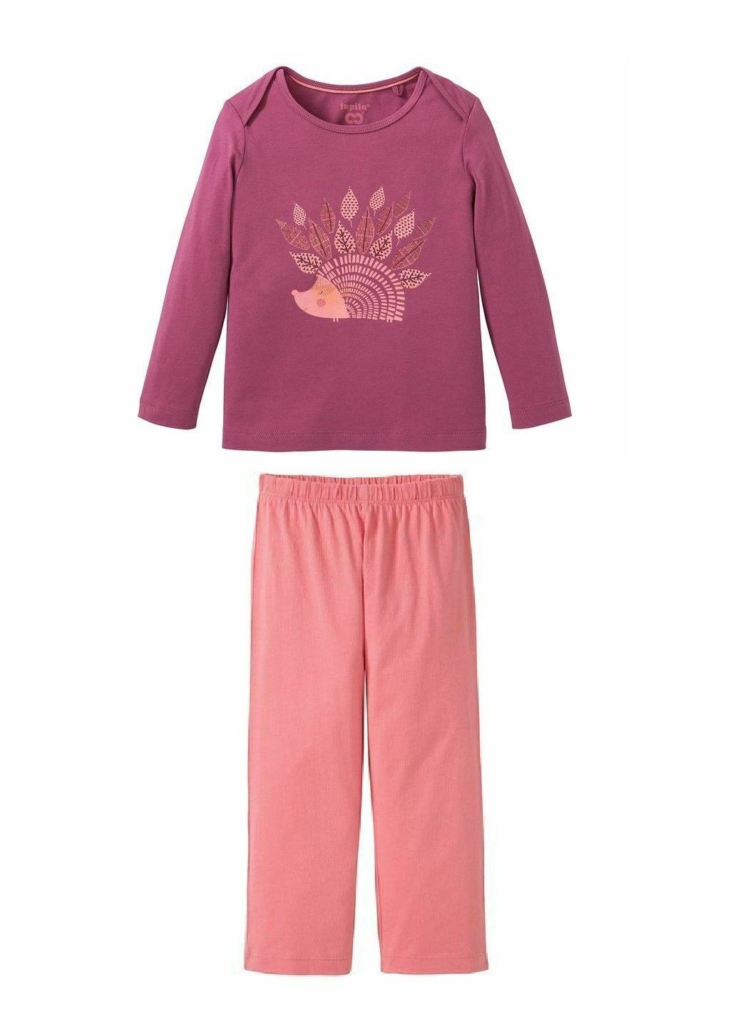 Розовая всесезон пижама для девочки лонгслив + брюки Lupilu