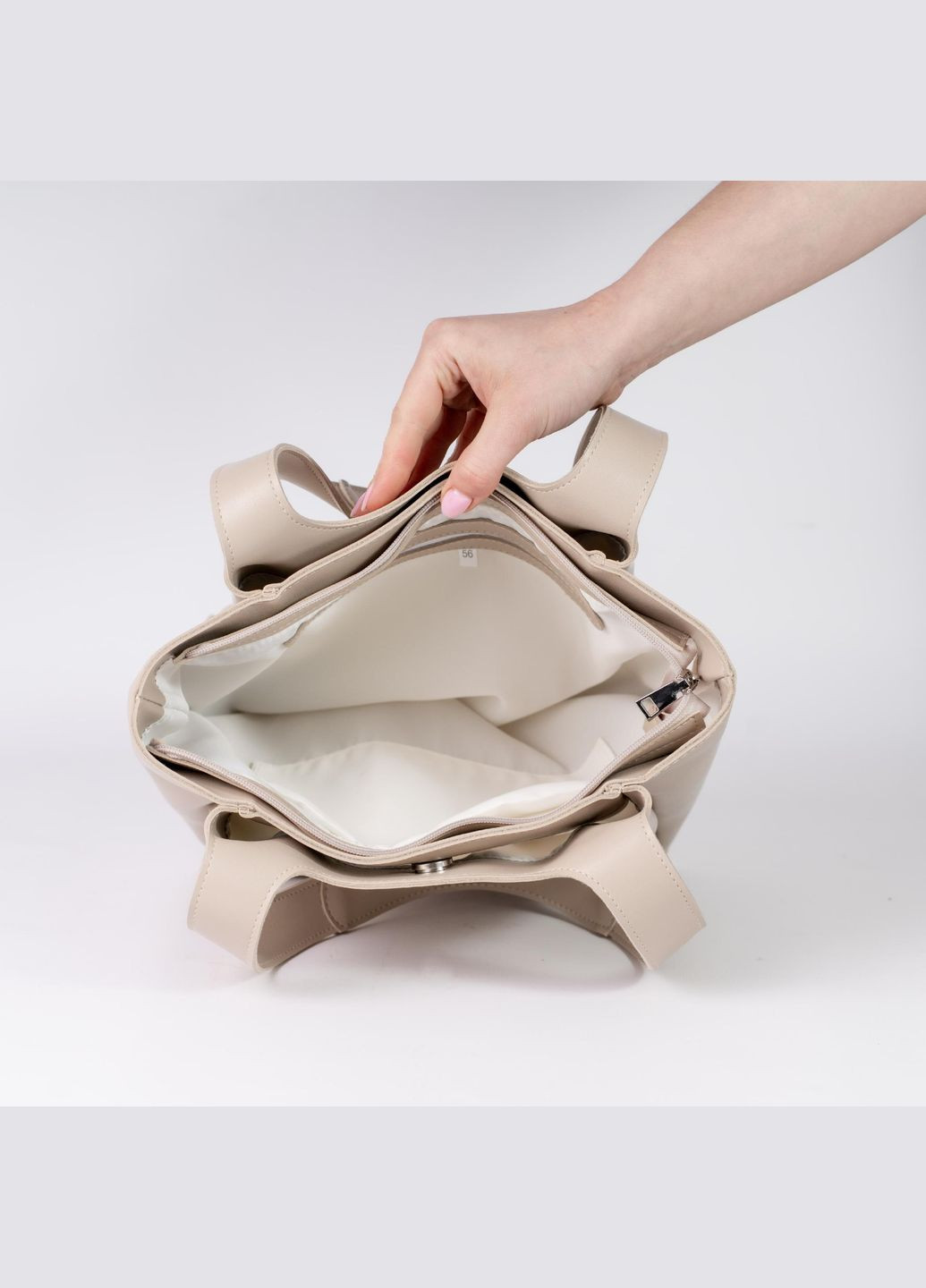 Сумка жіноча Шопер функціональна бежева з екошкіри NIUNIU (336493051)