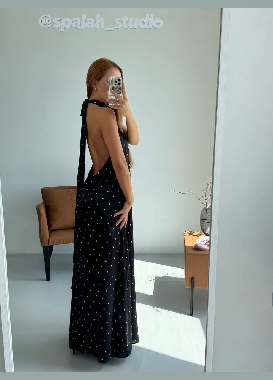 Чорно-білий вечірня жіноча сукня максі з шовку з відкритою спинкою з відкритою спиною MonCher