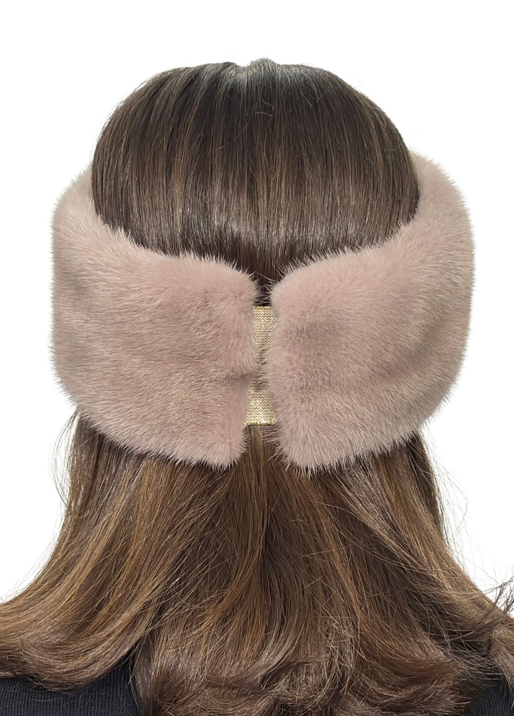 Жіноча пов'язка на голову з натурального хутра норки Меховой Стиль Повязка (369402825)