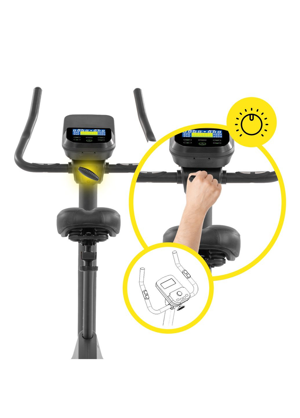 Велотренажер электромагнитный Amber Black Cornix EB-AMBER-BLK (341529184)