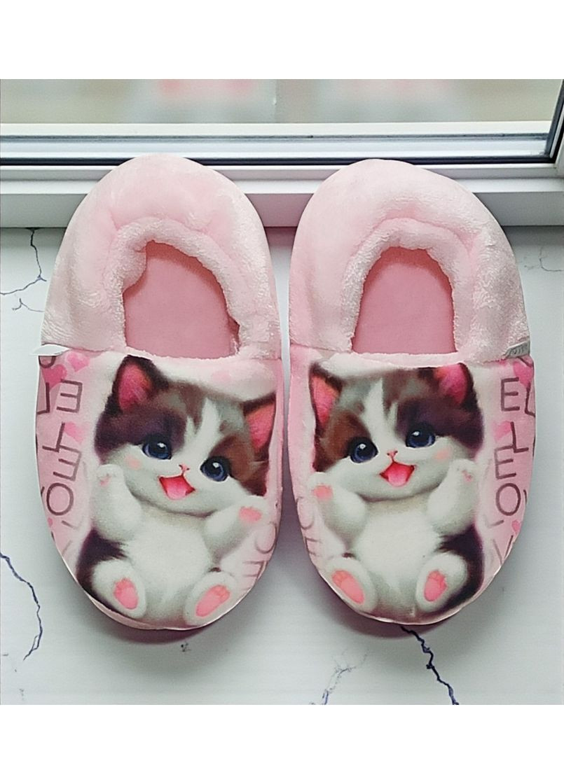 Розовые комнатные велюровые домашние тапочки для девочки валди Waldi