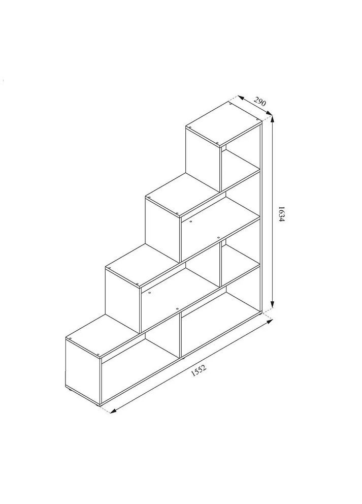 Полка для книг, стеллаж для дома Id A-0057 В1634*Ш1552*Г290 Forte (313587550)