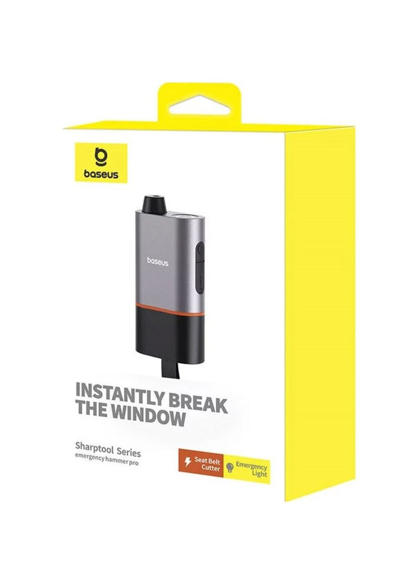 Автомобильный молоток (Window-breaking+Safety belt cutting) Dark gray Baseus Sharp Tool Safety Hammer (340278317)