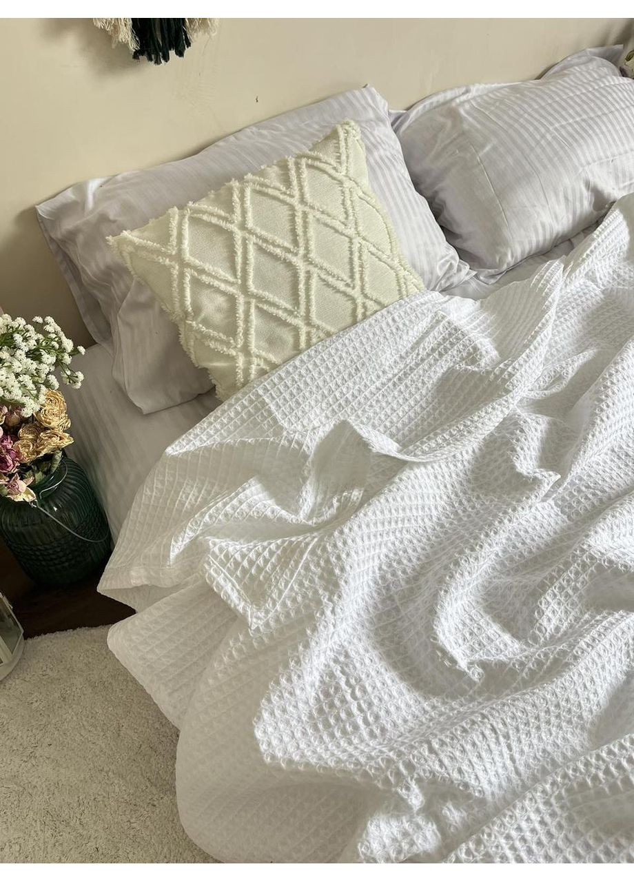 Покрывало Greece вафельное хлопковое цвет белый 120х200 см ZEINTEX (315347263)