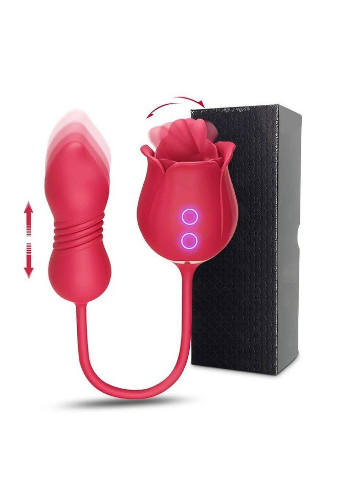 ХІТ 2024 ВІБРАТОР Подвійний з язичком,та ротацією фалоса Троянда Valery No Brand (301909399)