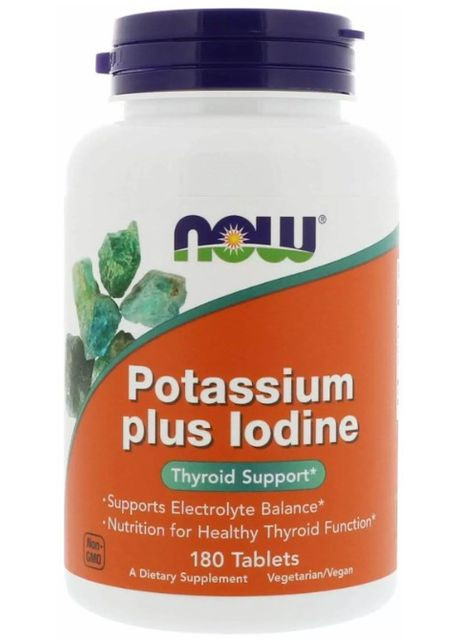 Йодид калію Potassium Plus Iodine 180 таблеток Now Foods (359473780)