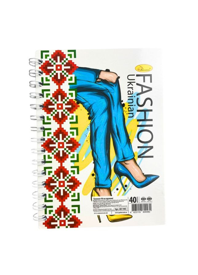 Блокнот А6 "Патриотический" АП-1903-2, 40 листов, пружина сбоку Апельсин (369980659)