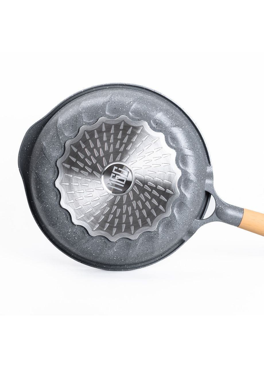 Алюмінієва сковорода 2,8 л з мармуровим антипригарним покриттям Ø 28 см сіра MGC HP-4-425G Jooki (358706336)
