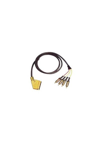 Шнур Scart-4RCA 1.2m Gold OD 8MM, блистер (VK30393) No Brand (370393067)