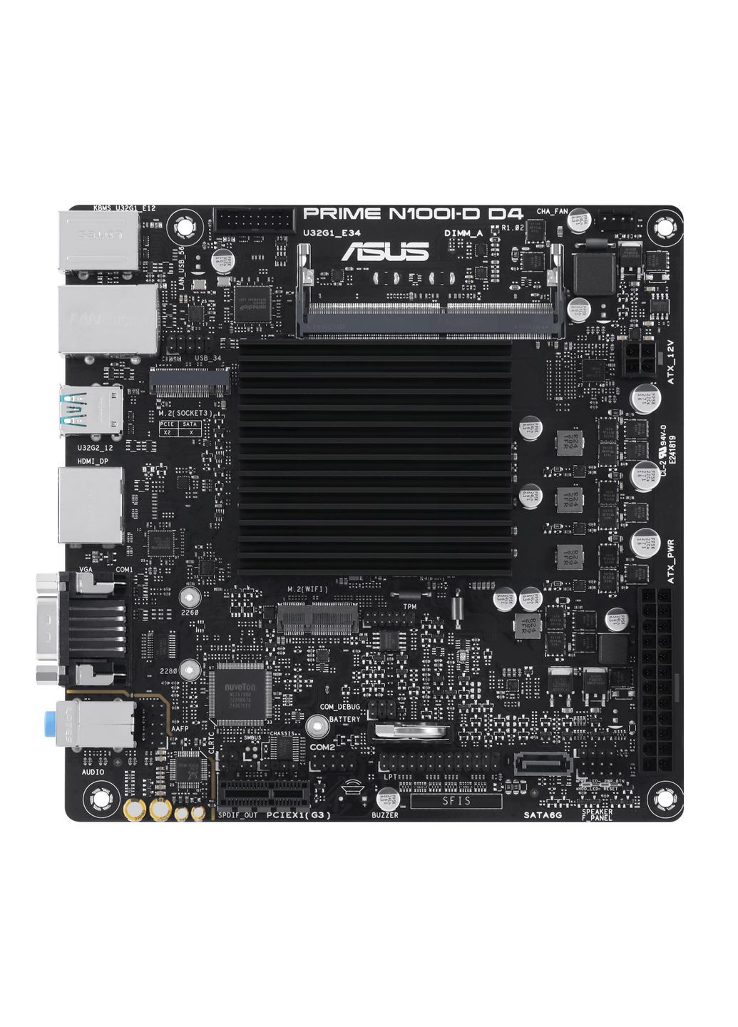 Материнска плата PRIME N100I-D D4-CSM CPU Intel N100 Quad-Core 2.0GHz 1xDDR4 SO-DIMM D-Sub HDMI DP Com mITX Asus (314748266)