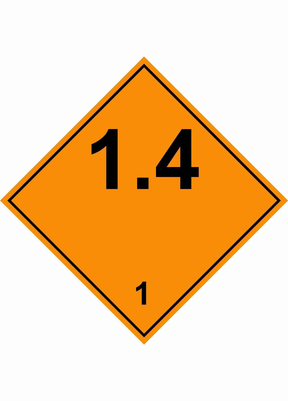 Наклейка, що попереджає автомобіль "Незвичайний небезпечний вантаж класу 1 (1.4)" Кавун наліпка (316142032)