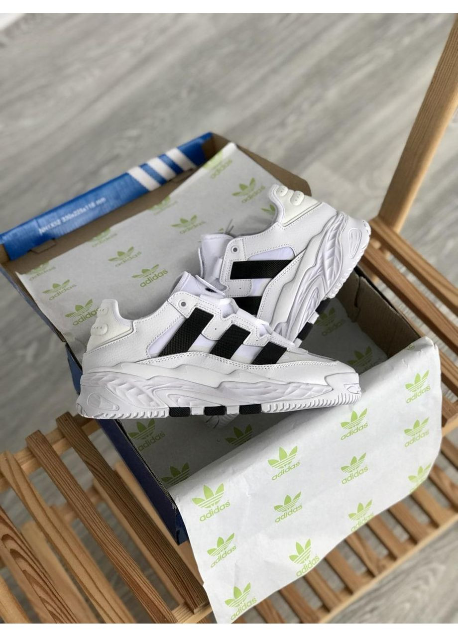Чорні Осінні кросівки чоловічі adidas niteball white black адідас найтбол No Brand