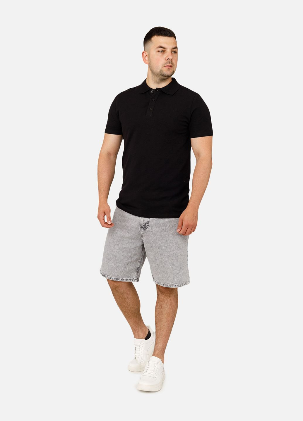 Поло чоловічий з коротким рукавом колір чорний ЦБ-00251085 Yuki (297365025)