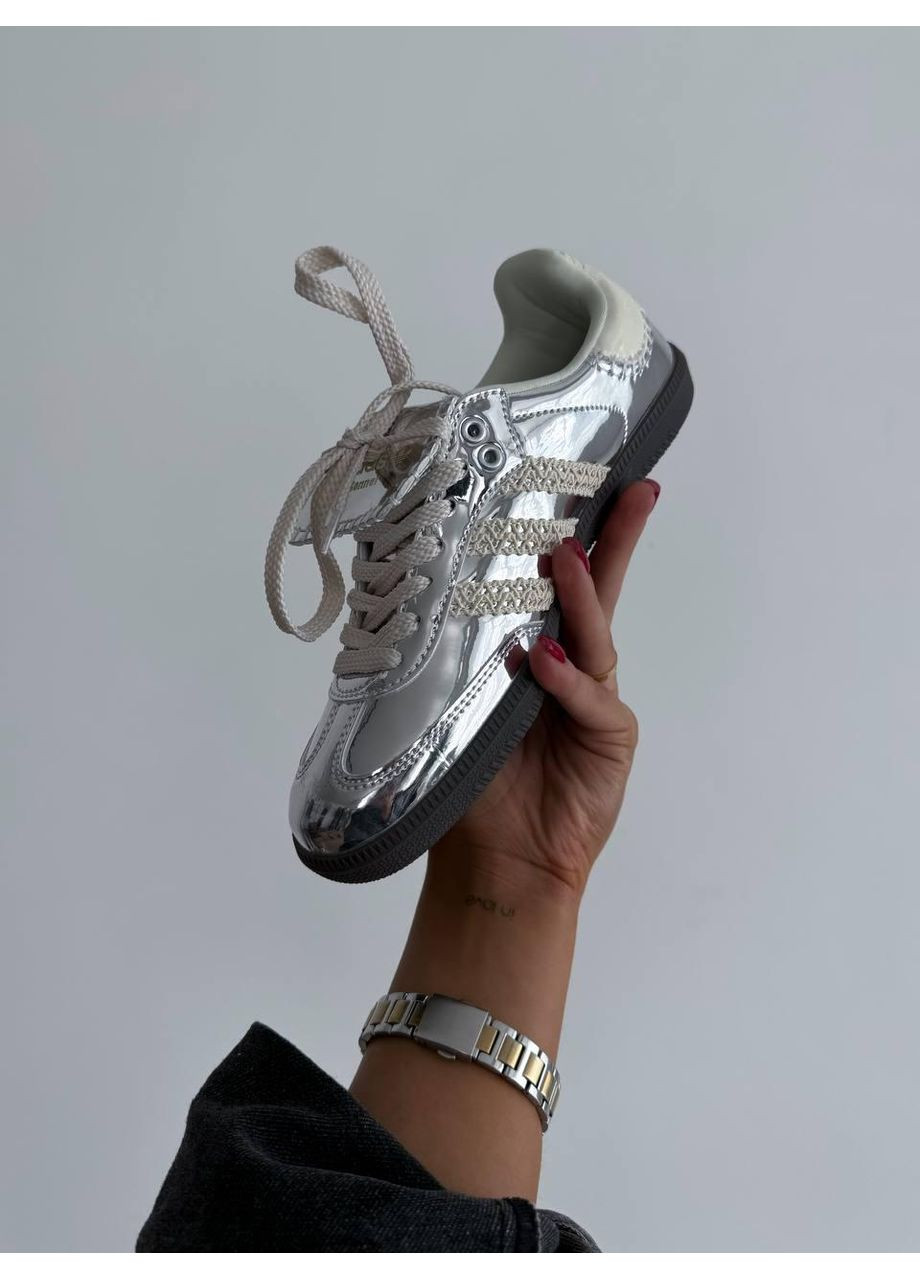 Серые демисезонные кроссовки мужские adidas samba wales bonner silver metallic адидас самба No Brand