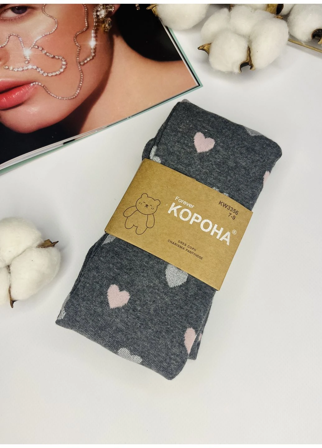 Колготки хлопковые сердечки Корона (378617931)