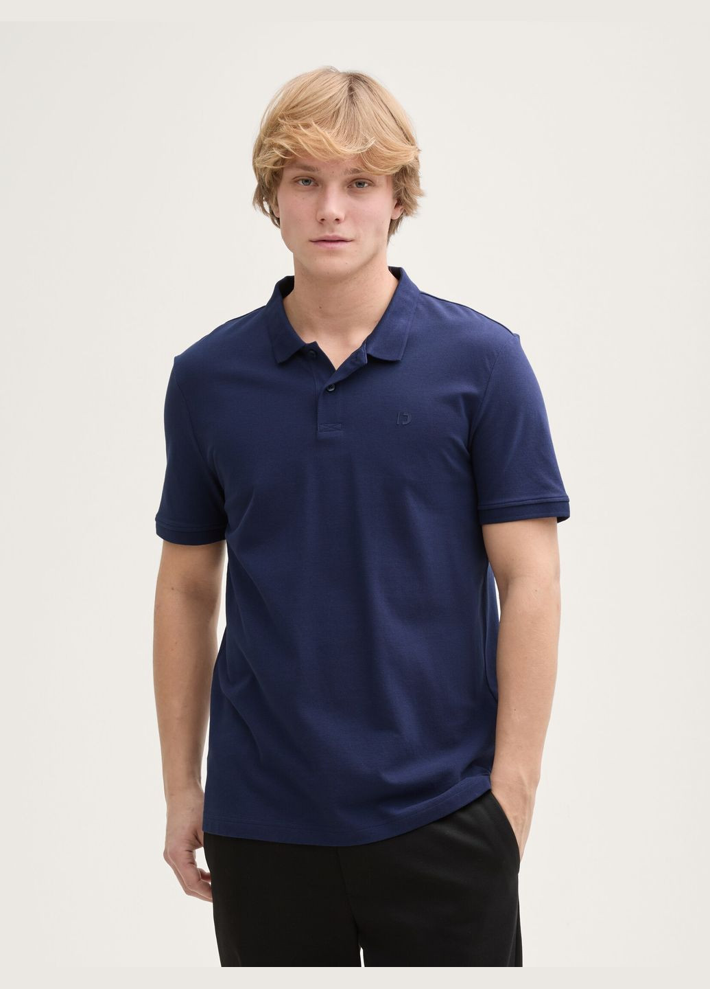 Темно-синяя футболка-поло для мужчин Tom Tailor