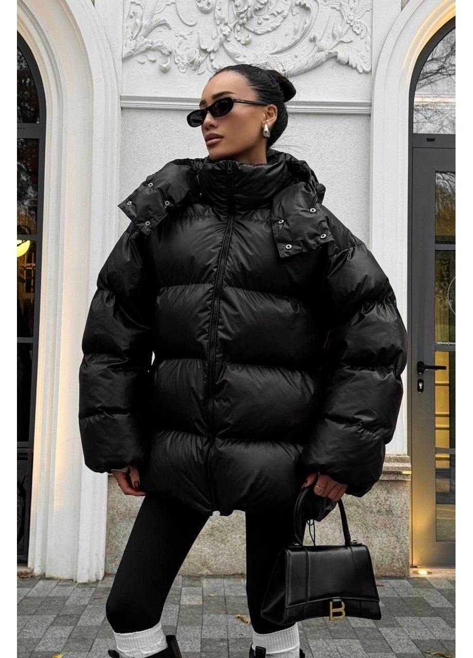 Черный зимний Пуховик Jadone Fashion