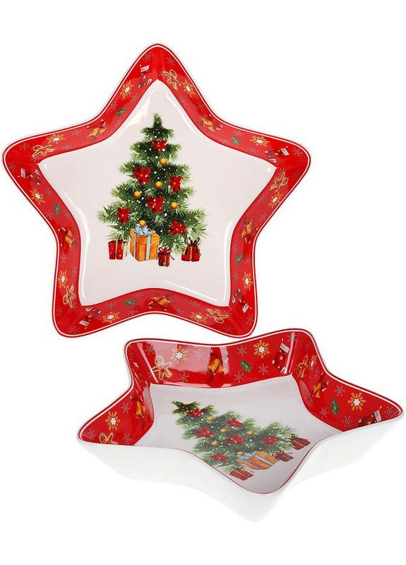 Блюдо в форме звезды "Елка" 28см, фарфоровое Bona (372176182)