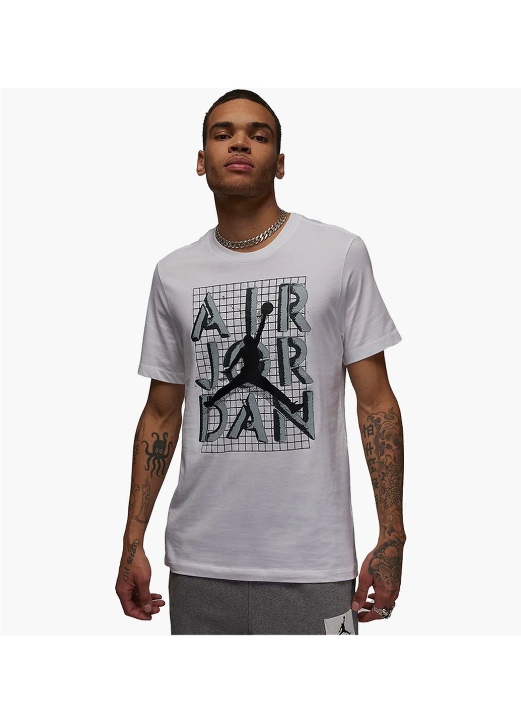 Біла футболка чоловіча t-shirt brand white Air Jordan