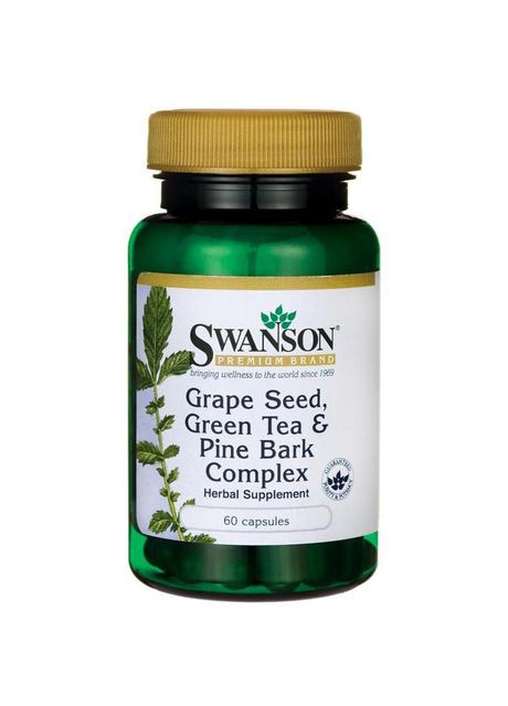 Антиоксидант виноградна кісточка зелений чай соснова кора,, 60 капсул Swanson (364311056)