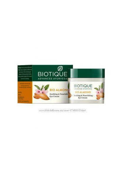Biotique Крем для век Биотик Био Миндаль Bio Almond Крем от темных кругов под глазами Ночной крем для век — Крем, Индия (337176523)