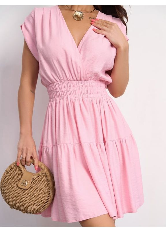 Розовое платье sa-628 розовое ISSA PLUS однотонное