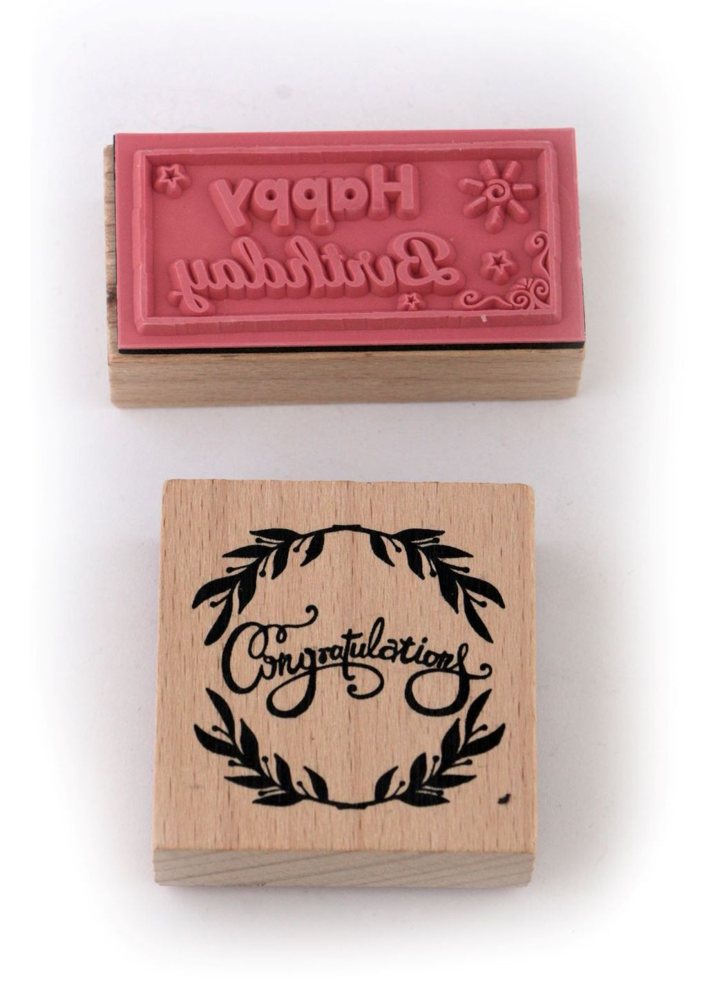 Набір штампів з дерев"яними основами 6 шт + подушечка з фарбою комбінований Crelando (330829374)