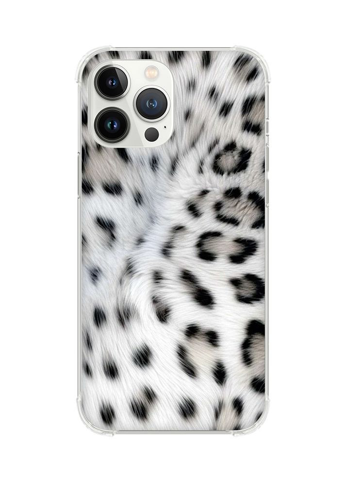 Чохол з потовщеними кутами на iPhone 14 Pro Max Білий леопард (принт 398) Creative (355391556)