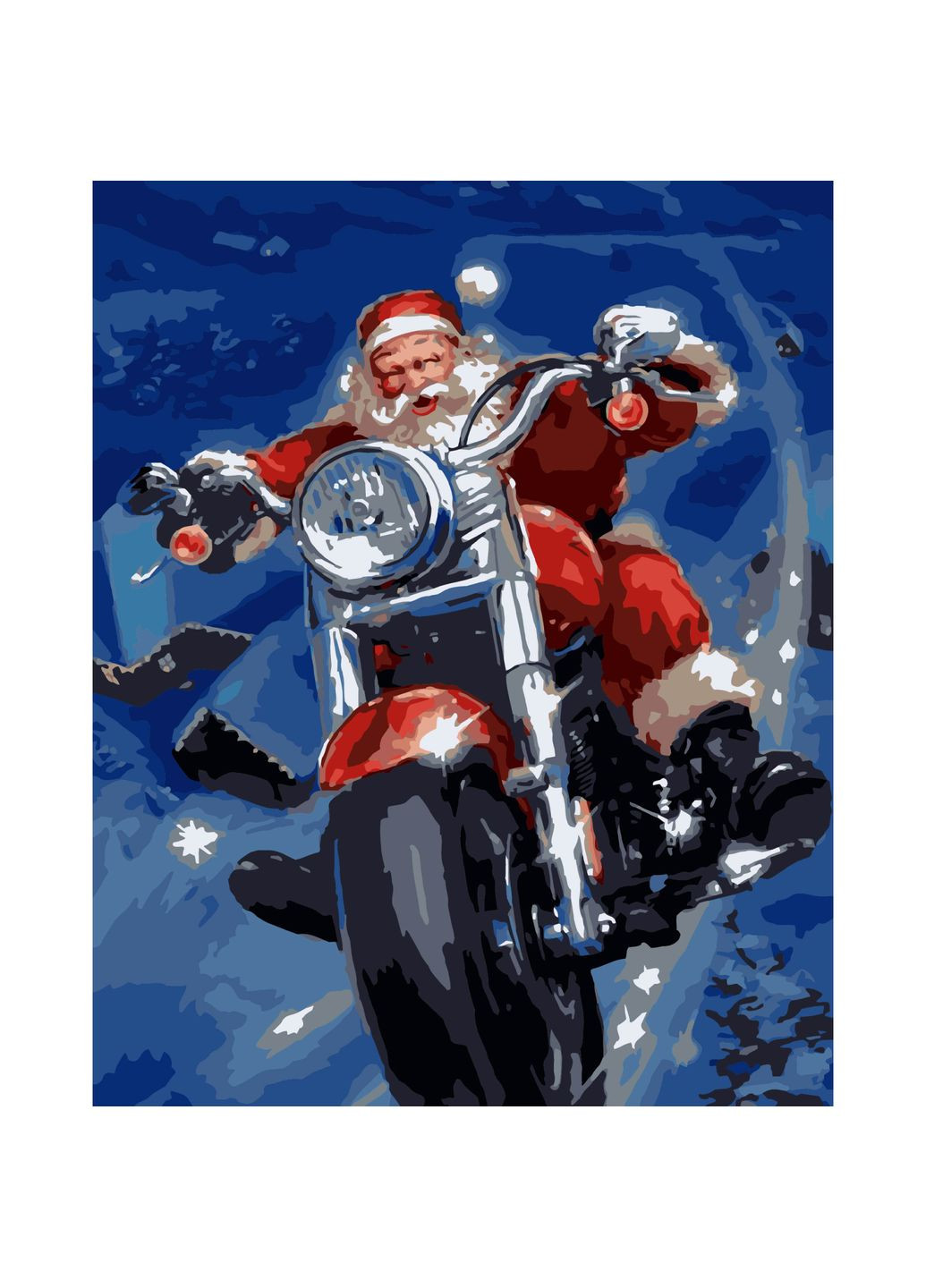 Картина за номерами Санта на мотоциклі см творчий набір для малювання хобі для дорослих Strateg (369759292)