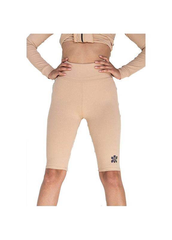 Шорты-велосипедки в рубчик с пушапом HW146 Бежовий, (60399021) TOTALFIT (359398846)
