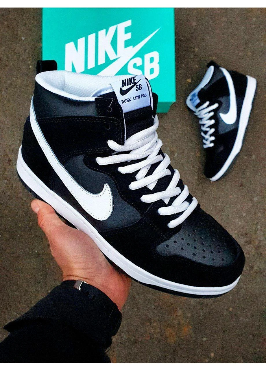 Білі літні кросівки nike sb dunk high black white найк сб данк No Brand