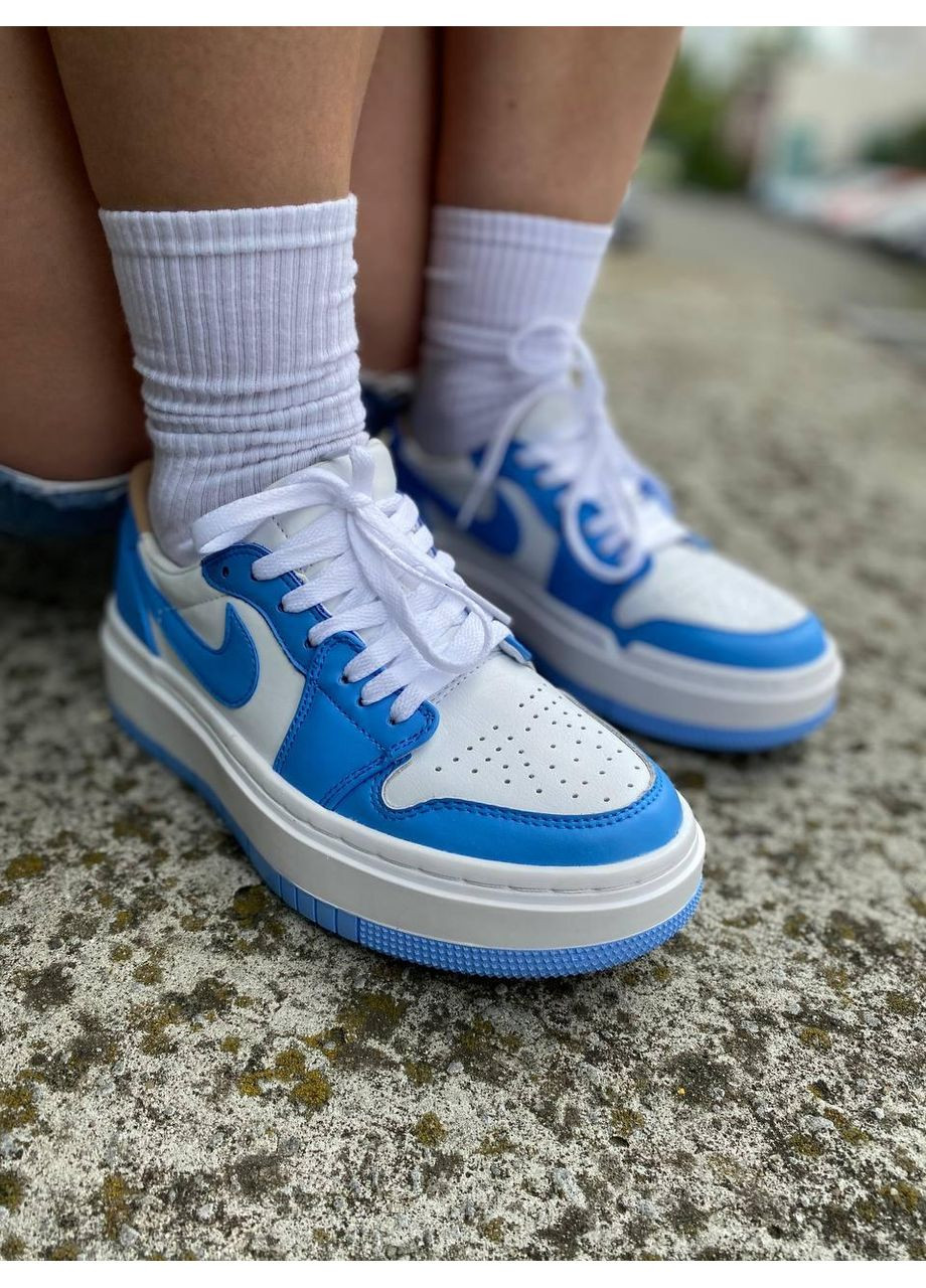 Білі Осінні кросівки чоловічі nike air jordan 1 elevate low university blue dq3698-141 найк аір джордан No Brand