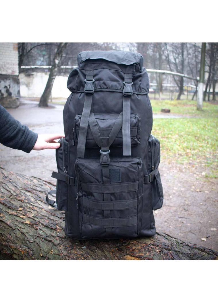 Тактичний рюкзак Tactical армійський рюкзак Top якість туристичний 70 літрів з системою M.O.L.L.E Black L&L (363132520)