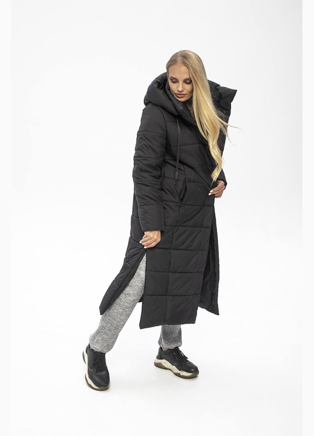 Чорне зимнє Пальто Агата (01191b-brown44) MioRichi