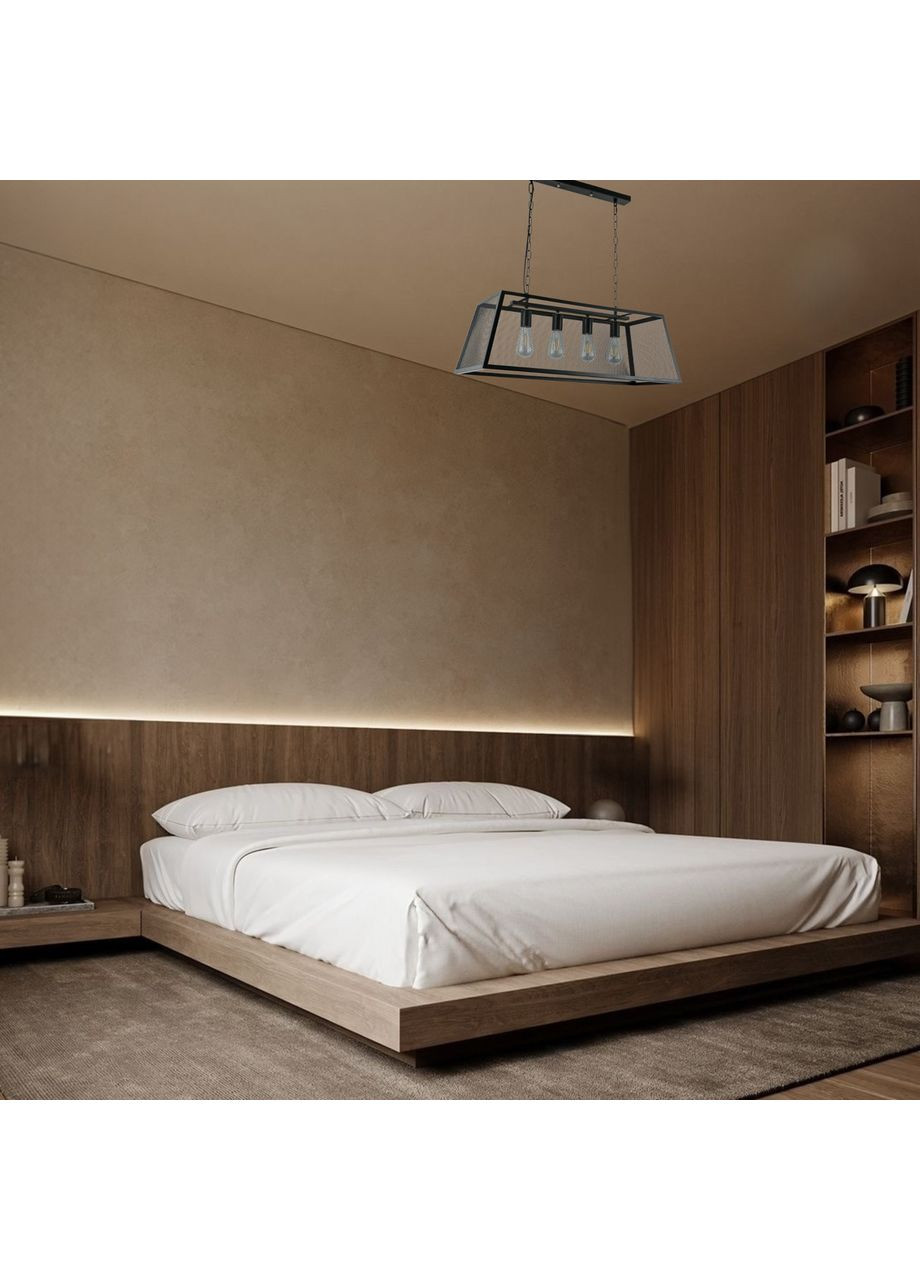 Люстра металева в стилі лофт на 4 лампи (909-XL1036-4 BK) No Brand (370070852)