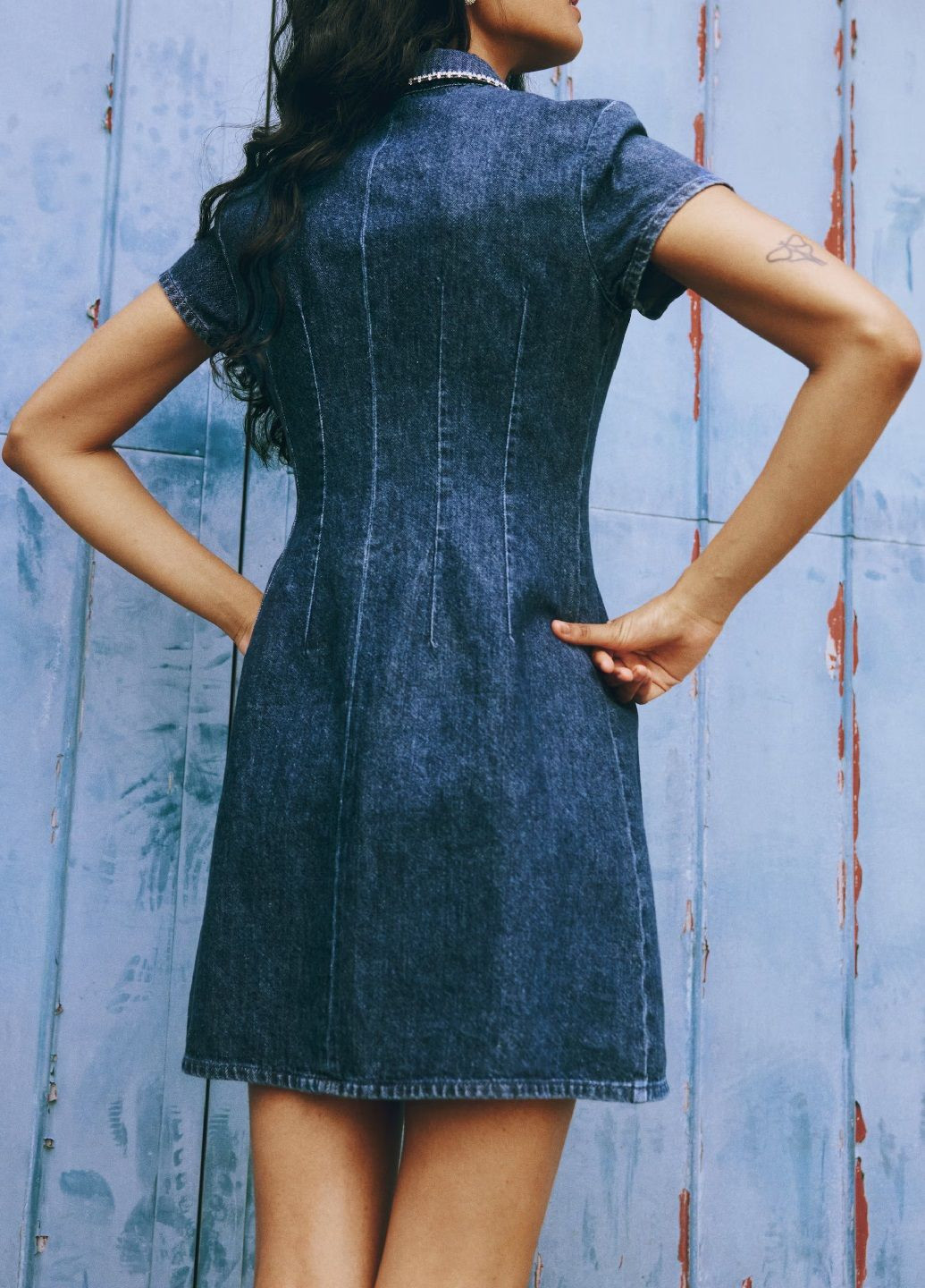 Темно-синя сукня H&M однотонна