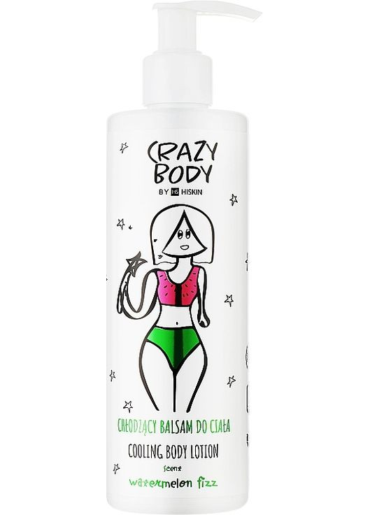 Охлаждающий лосьон для тела "Арбуз и мята" Crazy Body Cooling Watermelon 300ml HiSkin (368639870)