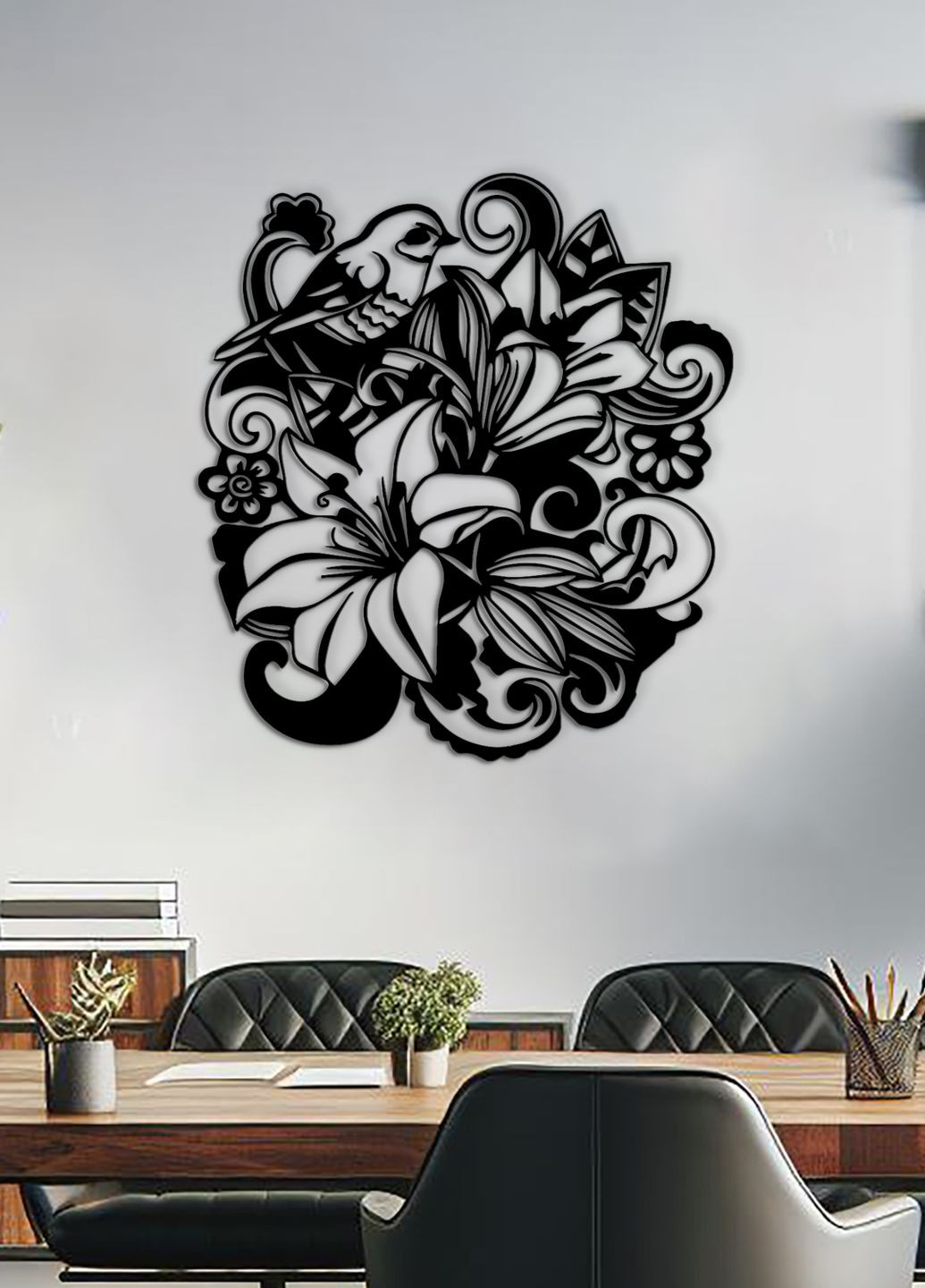 Интерьерная картина из дерева, современный декор стен "Лилия цветущая", оригинальный подарок 60х70 см Woodyard (292113713)