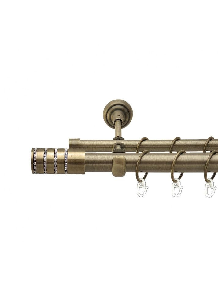 Карниз Барамелла металевий дворядний відкритий гладка труба Антик 25\19 мм 200 см (4199013) ORVIT (300843357)