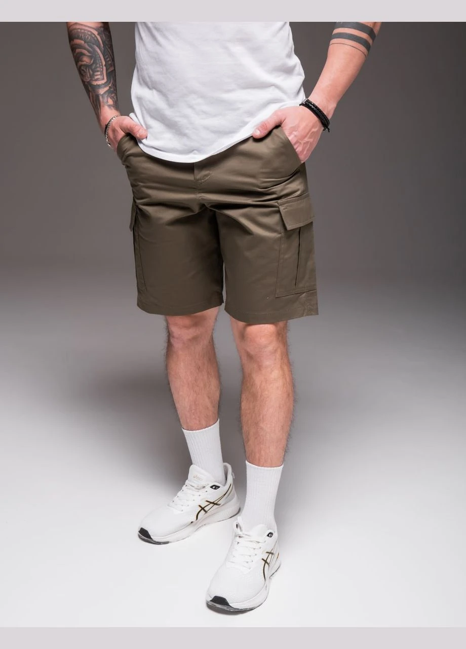 Чоловічі шорти хакі з кишенями карго No Brand (343710629)