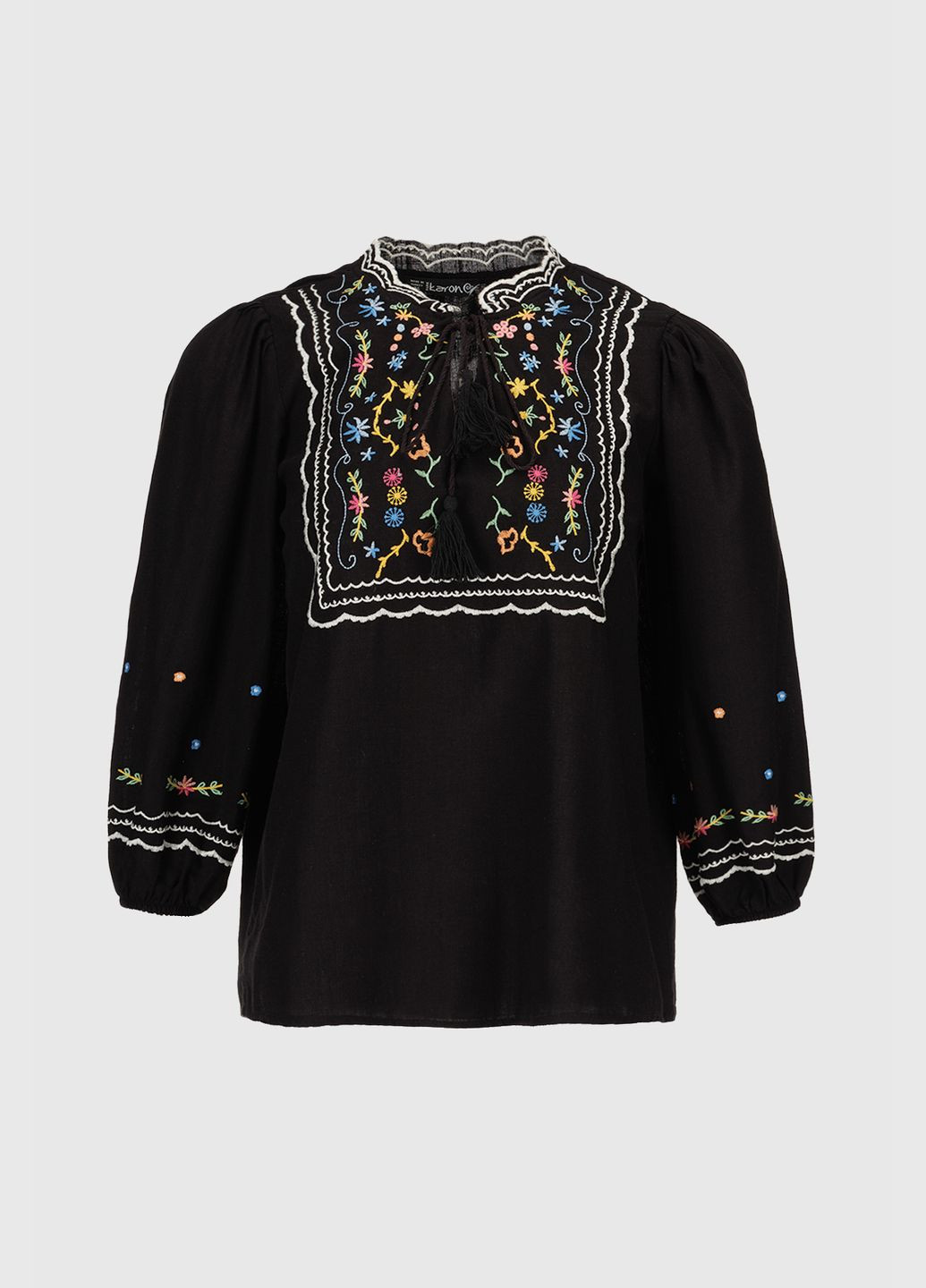 Чёрная вышиванка рубашка женская 23009 черный (2000990598844a) shop (2000990598844) Park Karon хлопок (315975015)
