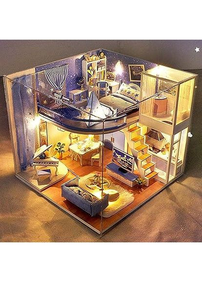 Румбокс Будинок у стилі Лофт Зіркове небо мрії DIY House Dream Starry Sky Loft 3Д конструктор TD-39 + купол No Brand (362452861)