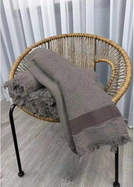 Рушник махровий (50х90см) Aisha Герті. Aisha Home Textile сірий